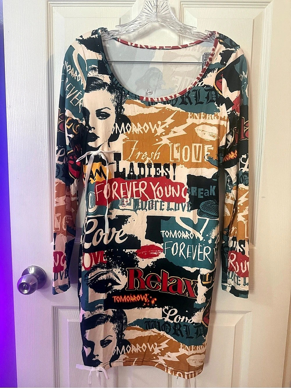 Multicolor Abstract Mini Dress Size Medium